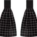 Blue Needles Hanging Kitchen Towels - Black 100% Cotton Solid Kitchen Tie Towel, Set of 2 Hand Dish Cloth with Hanging Loops 9 x 17 Inches, Absorbent, Super Soft, and Fast Drying Home Essential