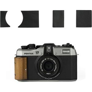 2 x Leatherette with self-Adhesive for Pentax 17 (3 colorways) (Black)