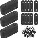 40 Pcs Straight Brace, 2 x 0.6 Flat Brace, Stainless Steel Straight Bracket, Mending Joining Plates for Bed Frame,Board,Wood,Shelves & Furniture, Matte Black (40)