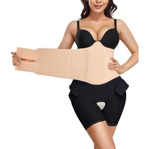 YERKOAD 360 Lipo Foam Ab Board Post Surgery Liposuction Abdominal Compression Boards Belly Wrap Lipo Recovery Waist Cincher(Beige, One size)