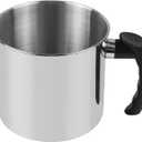 Candle Making Pouring Pot,2 pounds Capacity,Double Boiler Wax Melting Pot,Dripless Pouring Spout & Heat-Resisting Handle Designed Candle Making Pitcher, Silver