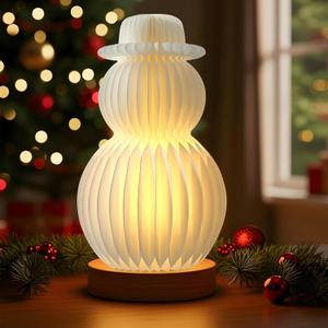 19.7in Light Up Honeycomb Paper Christmas Snowman, Indoor Christmas Decorations and Holiday Centerpieces for December Holiday Season Home Office and Xmas Party Supplies