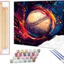 DIY Paint by Numbers,Canvas Oil Painting Kit for Kids & Adults,16x20 Inch Acrylic Oil Painting On Canvas,Dazzling Rugby,Number Painting DIY Craft Kits for Home Room Decoration DIY Frame
