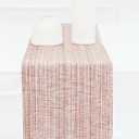 PurpleEssences Rust Chambray Table Runner with Fringes - 100% Cotton, 13x72 Inch - Rustic Farmhouse Table Décor, Reusable, Machine Washable for Dining Tables - Spring Easter Summer - Rust & H.White