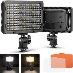 Neewer on Camera Video Light Photo Dimmable 176 LED Panel with 1/4" Thread for Canon, Nikon, Sony and Other DSLR Cameras, 5600K (Battery Not Included)