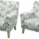 FUANGUI Banquet Armchair Slipcover Printed Chair Covers with Arms Stretch Club Chair Slipcover Soft Armchair Sofa Covers Anti-Slip Furniture Protector for Dogs Pets Home Living Room Decor (2PCS, 47)
