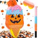 Poen Large Halloween Pumpkin Piñata 21 Inch Halloween Ice Cream Pinata