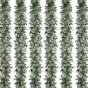 Dolicer 6 Packs 6FT Artificial Eucalyptus Garland, Faux Greenery Garland Hanging Fake Silver Dollar Eucalyptus Leaves Vines for Wedding Backdrop Arch Table Wall Party Home Decor