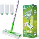 Eyliden Sweeper Mop with 36 Refills - 3 Types of Disposable Dry & Wet Cloths | Lock-Tight Design No Lost Pads, Universal Refills, Multi-Surface Sweeping Starter Kit for Pet Hair, Dust, Floor Cleaning