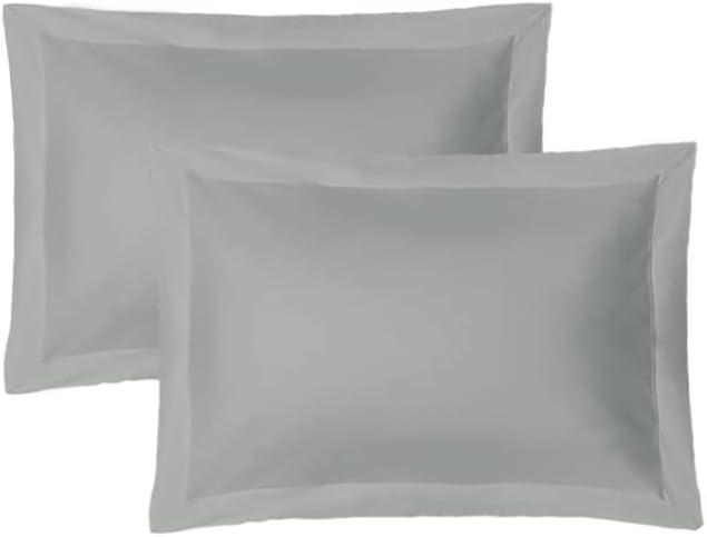 iMaylex Soft and Breathable 100% Egyptian Cotton Envelope Pillow Shams, Silk Like and Cozy Decorative Pillow Covers, Set of 2, Light Grey, King