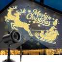 12 in 1 Christmas Projector Lights Outdoor,3D Dynamic Christmas Decorations Indoor,Clearer Santa Sleigh HD Patterns Holiday Lights,Waterproof for Window Wall Yard Holiday Decor