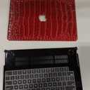 Compatible with Crocodile MacBook Air 13 Inch Case 2025-2022 M4 M3 M2 A3240 A3113 A2681, Textured Elegant Luxury Aligator Skin Snakeskin PU Leather Hardshell Case & Keyboard Cover, Burgundy