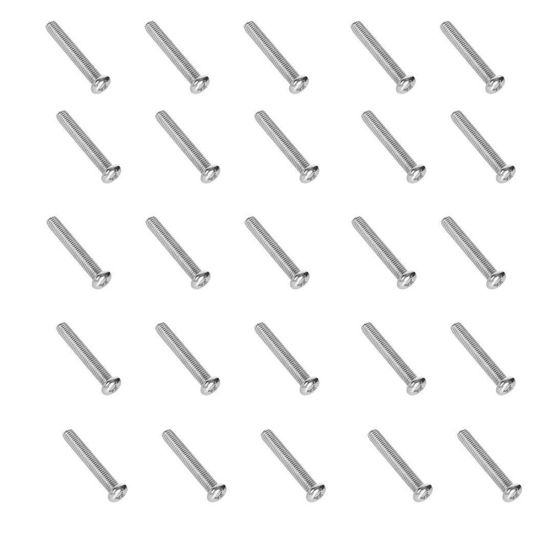 M8-1.25 x 50mm 304 Stainless Steel Cross Phillips Machine Screw Bolt for Samsung KS8000 Series TV Wall Mount Bracket, Fully Threaded 25pcs