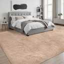 8x10 Area Rugs for Living Room Bedroom: Ultra Soft Fluffy Shag Rug Upgrade Non-Slip Non-Shedding Large Fuzzy Plush Carpet Indoor Floor Carpets for Kids Room Playroom Nursery Dorms Home Decor Beige