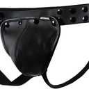 JOCKMAIL Men's Jockstrap Underwear Breathable Jock Strap Adjustable Underwears with Removeable Pouch Men Jock Strap (Black)