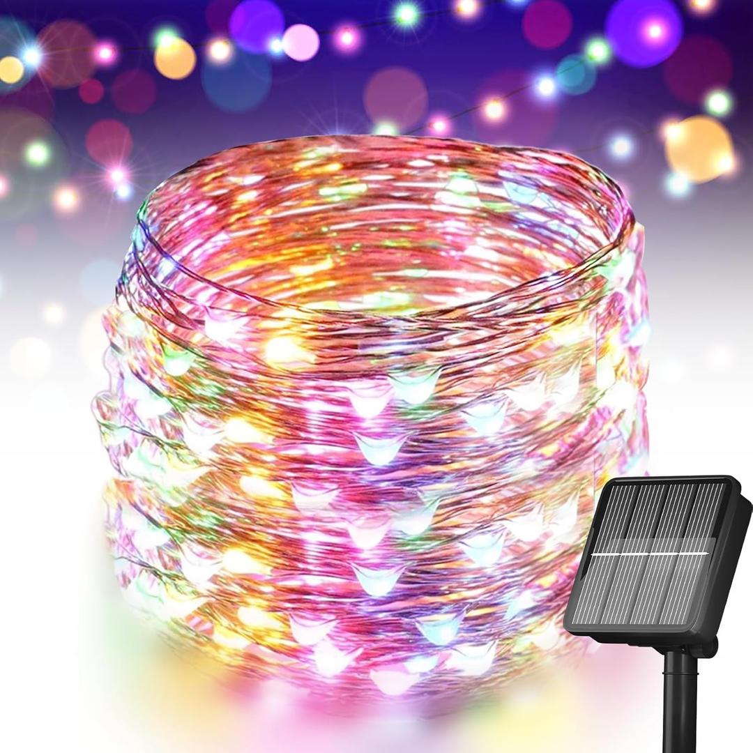 Selarlyt Solar String Lights for Outside, 72Ft 200 LED Solar Fairy Lights with 8 Modes, Solar Powered Fairy Lights Waterproof for Christmas Tree Garden Party Wedding Decor.(Multi-Colored)