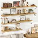 Vivelove 10" Deep Floating Shelves with Invisible Brackets, 36" Wall Shelves for Bathroom Bedroom Kitchen Living Room Laundry Room, Modern Rustic Shelves for Home Decor, 36"x10.2"x1.5", Set of 2, Oak, 35.4wx10.2dx1.5h