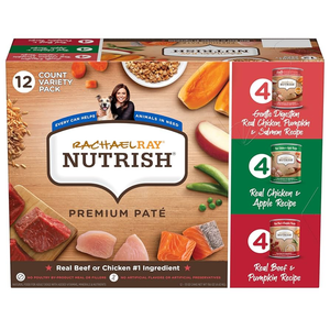 Nutrish Gentle Digestion and Whole Health Blend Premium Paté Variety Pack Wet Dog Food, 13 oz. Can, Pack of 12, Packaging May Vary (Rachael Ray) Best By Jan. 10, 2027