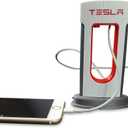 Desktop Supercharger Replica Charging Station, Supercharger Station - Fits USB-C Cables for Android and iPhone (Red)
