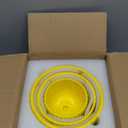 Ton Sin Ceramic Flower Pots,Yellow Plant Pots for Indoor Plants,4.1+5.1+6.5 inch Ceramic Plant Pots with Tray,Medium Indoor Planters for Aloe Cactus Decorative Pots with Drainage Hole (Set of 3) (Yelllow)