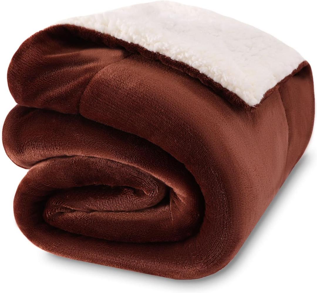 NANPIPER Baby Sherpa Blanket,Warm Toddler Throw Blanket,Soft Newborn Fleece Blanket for Winter (Brown,30x40 inches)