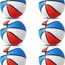 Vinsot 6 Pack Operation Christmas Mini Rubber Basketballs 7 Inch Red, White and Blue Mini Basketball Set Bulk Small Basket Balls for Indoor, Outdoor, Pool Parties, Game Party Favors