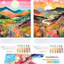 Ycydilirab 2 Pack Landscape Adult Paint by Number Kits on Canvas(with Gifts Box)-Painting by Numbers Landscape,Paint by Number Canvas for Adults Perfect for Gifts Home Wall Decor(40x50cm)