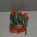 12 Bundles Artificial Fall Flowers for Outdoors Fall Thanksgiving Decorations, UV Resistant Fake Mums Realistic Fake Fall Plants Faux Plastic Flowers for Outdoor Home Gardens Porch Fall Decor(Orange)