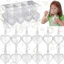 Gemscream 24 Pack Heart Bubbles for Wedding Mini Heart Bubble Wand Bulk for Guests Send Off Party Supplies Valentine Anniversaries Celebration(White)