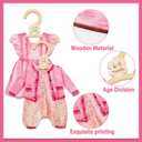 7Pcs Girl Clothes Wood Baby Closet Dividers Lovely Pink Hanging Closet Organizer Newborn to 24 Month Infant Wardrobe Organizer for Home Nursery Baby Shower