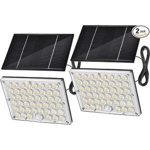 2pack 184 LED Solar Motion Lights Outdoor, Solar Wall Lights Outdoor Waterproof with 3 Modes Adjustable, Dusk to Dawn Solar Powered Security Light, Auto On/Off, for Porch, Patio