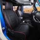 Jeep Gladiator Seat Covers - Premium Quality Faux Leather, Waterproof, Scratch-Resistant, Custom Fit for Jeep Gladiator 2025, 2024, 2023, 2022, 2021, 2020 (Black+Red Line)