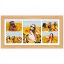 Gaevuian 11x23 Picture Frame Display 5 opening 5x7 and 8x10 Picture Frame Collage, Multi Photo Frame with Mat, Plexiglass, Horizontal and Vertical Formats for Wall Decor, Natural Wood Grain