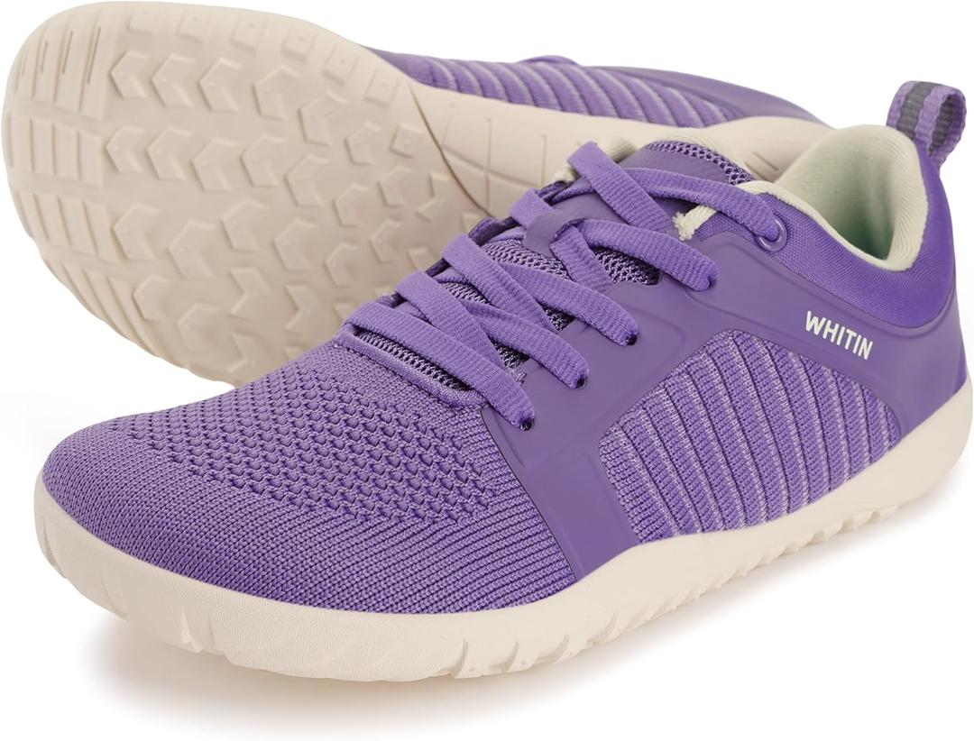 WHITIN Women's Wide Barefoot Trail Running Shoes | Minimalist Hiking Footwear | Zero Drop | Flexible Traction (Purple, 38)