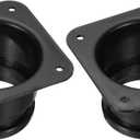 PATIKIL 4" Duct Connector Flange, 2 Pack Dryer Vent Wall Plate Square to Round Straight Ducting Plate for Air Heating Cooling Ventilation Exhaust Fan, Black