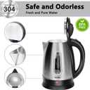 Stainless Steel Electric Kettle, 1.8 Liters Tea, Coffee Kettle & Hot Water Boiler, 360° Swivel Base, BPA Free, Auto Shut-Off, Boil-Dry Proof, 1100W