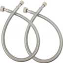 [2-Pack] PROCURU 16-Inch (1.3Ft) x 3/8" Comp x 1/2" FIP Faucet Hose Connector, Stainless Steel Braided Supply Line, Certified Safe (9SF16-2P)