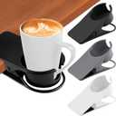 3PCS Drinking Cup Holder Clip Kalolary Chair Desk Bottle Cup Stand DIY Glass Clamp Storage Saucer Clip with Groove for Potted Plant Beverage Coffee Mug Holder Clip for Home & Office (Black White Grey)