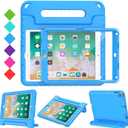 BMOUO Kids Case for iPad 9.7 Inch 2018/2017,iPad Air 2 - with Screen Protector, Shockproof Handle Stand Case for iPad 9.7 Inch 2017/2018 (iPad 5th and 6th Generation) - Blue