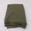 6 Pack Olive Green Cotton Linen Napkins with Fringe Green Cloth Napkins Set of 6 Boho Handmade Dinner Table Napkins for Wedding Bridal Baby Shower Tea Party, 17 x 17 Inches