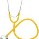 Medsource Stethoscope – 22” Long Tubing, Lightweight Stethoscope with Aluminum Chestpiece – Single Head, Acoustic Sound Yellow Doctors, Nurses, Students, Medical and Home Use