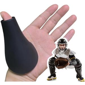 Catcher's Thumb Shield Baseball Thumb Guard 2 Size (Adult & Youth) Baseball & Softball Catchers Thumb Protector for Baseball Catcher Gear Training Aid Catcher Accessories Reduce Sting (Kids, Black)