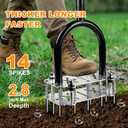 Lawn Core Aerator Tool, Manual Lawn Aerator Tool with Spring-Loaded Automatic Soil Ejection Loosener, Pre-Assembled Stainless Steel Spikes, Dual-Layer Design&Wide Foot Plate for Yard Garden Aeration