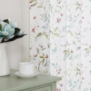 Chyhomenyc Roman Linen Blend Curtains 63 Inch Length 2 Panels Set, Light Filtering Floral Curtains Printed Drapes for Living Room Rod Pocket Textured Window Treatment, 38Wx63L Inch, 2 PCS (Multi Color)