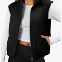 Tankaneo Womens Quilted Vest Sleeveless Zip Up Jackets Outerwear Fall Spring Trendy Lightweight Coat, XL