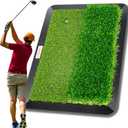 Portable & Foldable Golf Practice Mat – Dual-Turf Golf Hitting Mat for Indoor & Outdoor Swing and Chipping – Fairway & Rough Turf Golf Training Mat for Backyard and Home