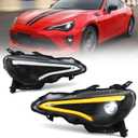 Huray Headlight Assembly for Toyota 86 2012-2021/Subaru BRZ 2013-2021/Scion FR-S 2012-2021, LED Projector Headlamp with Turn Signal A Pair, Plug&Play
