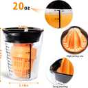 Hand Juicer, 6 in 1 Multifunctional Cup, Lemon Squeezer, Citrus Juicer With 600ML20 OunceCapacity Measuring Cup, Zucchini Spiralizer Noodle Maker,For Lemon,Orange,Zucchini (White) (4 Blade, Black)