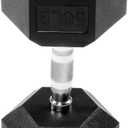 Rubber Encased Exercise & Fitness Hex Dumbbell, Hand Weights with Anti-Slip Metal Handle for Home Gym, 50lbs