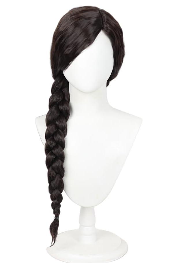 Black Brown Long Braid Witch Wig for Women Halloween Costume Party Wig